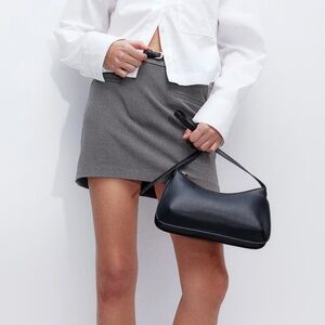 H&M DRESSY MINI SKIRT - Dark gray melange